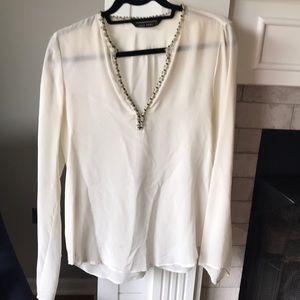 Zara cream blouse